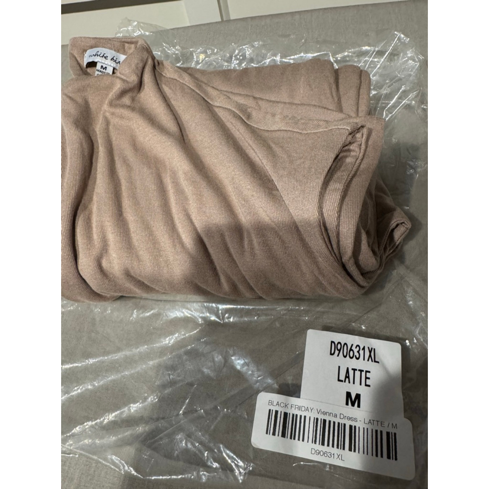 Women's White Birch Latte knit Midi Dress M - Picture 11 of 12
